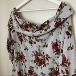 Rue 21 Dress Off The Shoulder Floral Print Gray Rose Casual Long Sleeve Photo 1