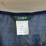 J.Crew 100% Cotton Navy V neck Hand Beaded Woven Tunic Blouse Top, XS Photo 2