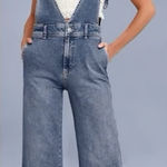 Free People Blue Denim Overalls with Vintage-Inspired Style Sz 4 Photo 0
