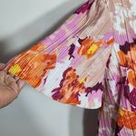 Destination Maternity Floral Print Pleated Wrap Dress Size Large Wedding Guest Orange Photo 5