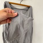 Frank & Eileen  Gray Large Assymetrical Hem Line Lightweight Long Sleeve Cotton Photo 2