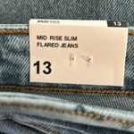 Muse Looks Distressed Mid Rise Slim Flared Classic Fit Mom light wash Jeans Blue Size undefined Photo 7