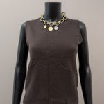 Evelyn‎ Grace 100% Cashmere Women's Sleeveless Sweater Vest Brown Size M Photo 0