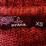 prAna Archer Sweater Mini Dress Cowl Neck Eyelet Ribbed Trim Amber Red XS Photo 2