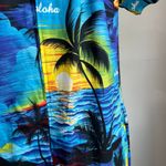 Royal Hawiian Creations Vintage Sunset Island Midi Dress Sz S Blue Photo 8