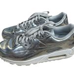 Nike RARE Air Max 90 Sneaker Metallic Silver Women’s US Size 8 Silver Unique Photo 0