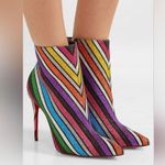Christian Louboutin Suede Stripy Glitter So Kate Booty 100 Ankle Boots 41 Multi Photo 14