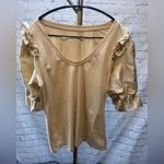 Anthropologie  Brocade Statement Jacquard Puff-Sleeve Top size Large Photo 7