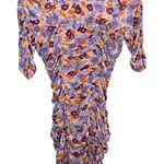 ZARA  Floral Ruched Bodycon Spring Cocktail Mid Sleeve Midi Dress Medium Photo 0