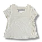 Soft Surroundings  White Modal Stretch Cutout Back Short Sleeve Tee Shirt XL Photo 0