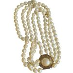 Yves Saint Laurent Vintage Four Strand Baroque Pearl Necklace w/Box & COA Gold Photo 1