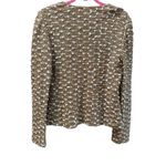 St. John Collection  Women's Brown White Tweed Knit Zip Up Sweater Jacket Size 10 Photo 2