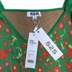 525 America 525 Green Garden Floral Print Puff Sleeve Blouse Womens L Photo 3