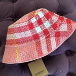Burberry NEW Knitted Check Bucket Hat, Pink IP Check, Size L, New with Tag $890 Photo 4