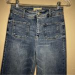 Oak Oat New York High Rise Square Pocket Wide Leg Raw Hem Denim Jeans Photo 3