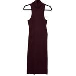Rachel Pally  Burgundy Sleeveless Sweater Dress Halter Knee Length Collar‎ Small Photo 2