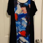 Grace Elements NWOT  women’s long multicolor pattern drapey loose pocket blouse L Photo 4