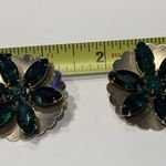 Lot Of 2 Large Statement Vintage Women's Clipon Costume Earrings Rhinestone Gold Photo 10