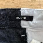 GRLFRND  Helena High Rise Cut Off  Shorts in Black & White Photo 2
