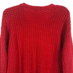 SO  Red Cable Knit Academia Holiday School Workwear Tomato Girl Sweater Sz Small Photo 8