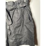 Magaschoni Black Linen Paper Bag Waist Belted Shorts Women's Size S Photo 1