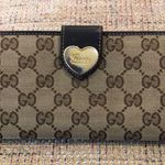 Gucci Authentic GG Monogram Canvas Leather Heart Continental Full Length Wallet Photo 15
