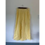 YFB yellow pants women size L butter yellow linen blend pull on wide leg cropped Size L Photo 2