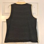 Liz & Co Black, White Stripped Sleeveless V Photo 3