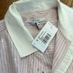 Derek Lam NWT $395  10 Crosby Wesley sequin stripe cotton button down shirt XL Photo 6