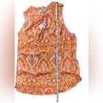Loft  Women’s Large Orange & White Paisley Lightweight Boho Chic Sleeveless Top Photo 5