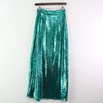 Love the Label Celine Sequin High Slit Midi Skirt Teal Size‎ XS Green Photo 6