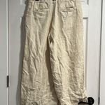 L'Agence L’AGENCE Henderson High Rise Crop Wide Leg 100% Linen Pants in Oat Color Size 30 Photo 5