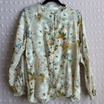 Spartina 449  100% Silk Floral Ruffle Detail Button Up‎ Sz M Photo 0