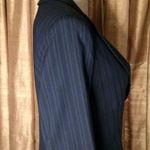 BCBGMAXAZRIA Women's Navy Pinstripe One Button Men's Styled Business Blazer-Sz M Photo 5