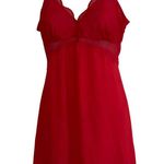 INC Red Lace Trim Robe & Chemise Set L Womens Intimates Sleepwear Polyester/Span Size L Photo 5