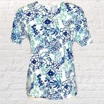 Jason Maxwell Short Sleeve T Shirt Blue Floral Top Tropical Floral Photo 0