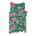 Catherines Tropical Blouse Women's Size 3X Flowy Sleeveless Hawaiian Vacation Green Photo 4