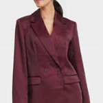 A New Day NWT Women's Burgundy Satin Blazer Photo 0