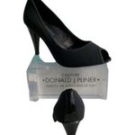 Donald Pliner Black Crepe Elastic Peep Photo 2