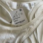 ASTR Women Tank Bodysuit M Ivory Cutouts Ribbed Flirty Y2k Neutral Festival NEW Photo 1