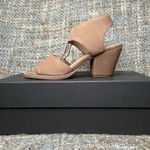 Eileen Fisher Doe Tumbled Nubuck Leather Heeled Sandal in Earth Photo 0