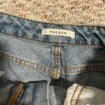 PacSun  High Rise Jean Mom Shorts Light blue Wash Lightly Distressed- Size 28 Photo 5