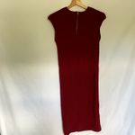Torn By Ronny Kobo women's L midi bodycon bandage knit dress high neckline red Photo 7