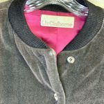 Liz Claiborne Vintage‎  Women's Velour Retro Bomber Jacket Brown Snap Front M Photo 8