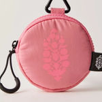 NWOT FREE PEOPLE FP ESSENTIALS ONLY Pink ROSE Round Pouch with Clip Photo 0
