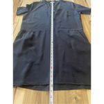 Everly  Women's Crew Neck Short Sleeve Buttons Casual Black Loose Midi Dresse L Photo 3