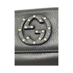 Gucci  Interlocking GG Studded Black Leather Bifold Wallet Made in Italy Photo 4