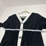 Ming Wang  Black White Button Front Dress‎ Womens Size Medium Short Sleeve Photo 4