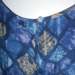 Robbie Bee Robbie Lee L Silk Blue Stained Glass Windsor Top Photo 4