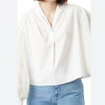 Sam Edelman White Blouse with Sheer Sleeves Photo 0